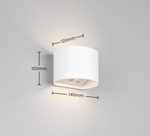 GENIE R24161631 bateryjny kinkiet zaokrąglony biały IP44 LED 2x1W ładowanie USB-C