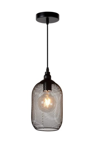 MESH lampa wisząca czarna siatka fi 15cm 1xE27