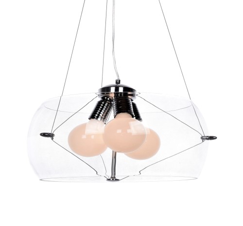GLOBO D50 lampa wisząca nowoczesna z przezroczystym kloszem fi 50cm 3xE27