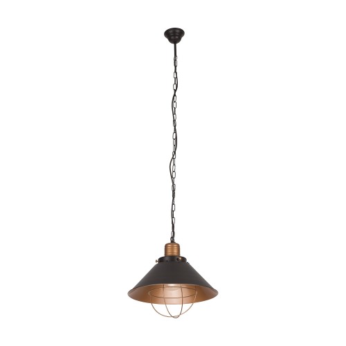 GARRET S lampa wisząca loftowa  czekoladowy/miedź