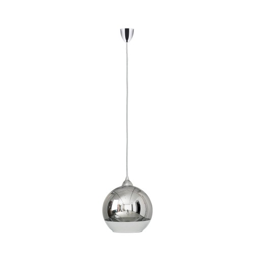 GLOBE S lampa wisząca szklana kula chromowana fi 20cm 1xE27