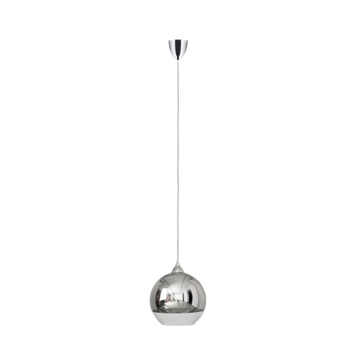 GLOBE M lampa wisząca szklana kula chromowana fi 20cm 1xE27