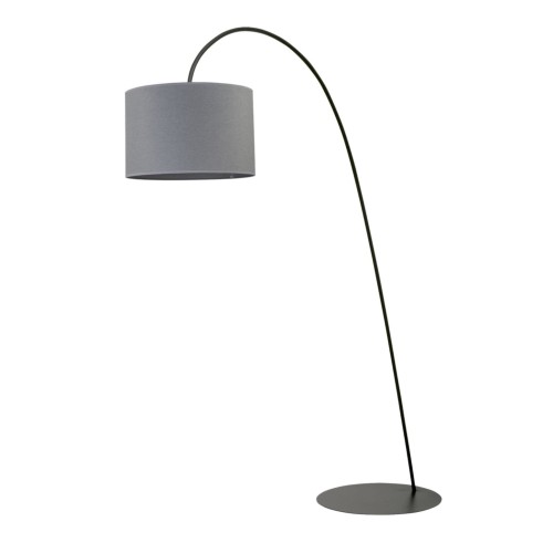 ALICE L lampa podłogowa czarna abażur szary E27