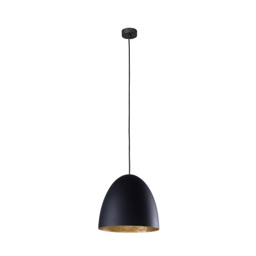 EGG M lampa wisząca 38cm czarna/środek złoty
