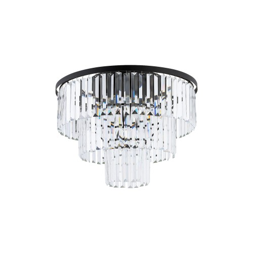 CRISTAL M plafon kryształowy czarny 9xE14 średnica 56cm