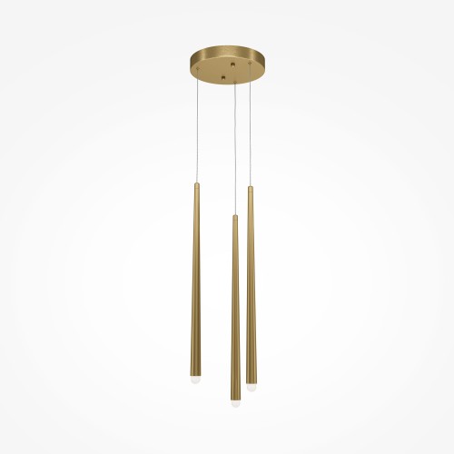 CASCADE lampa wisząca LED 19W długie złote lejki