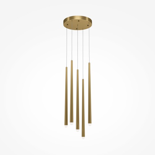 CASCADE lampa wisząca LED 30W długie złote lejki