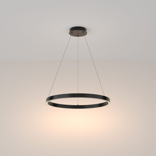 RIM LED 37W 3000K lampa wisząca fi 60cm czarna pojedynczy ring