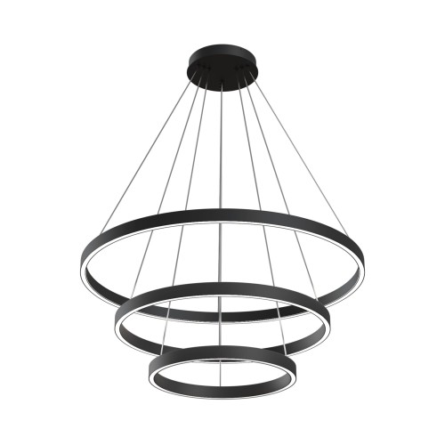 RIM LED 115W 4000K lampa wisząca fi 80cm czarna potrójny ring