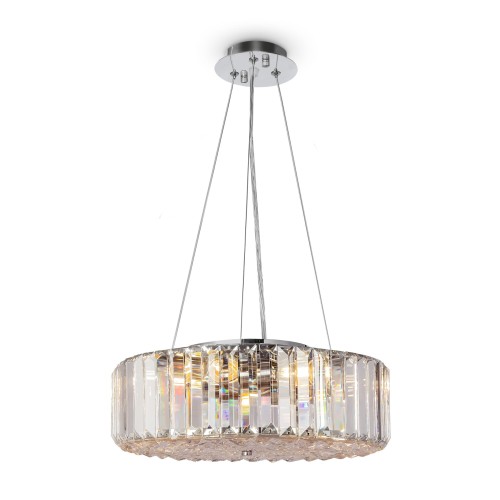 RECINTO nowoczesna lampa wisząca kryształowa  fi 40cm 6xE27