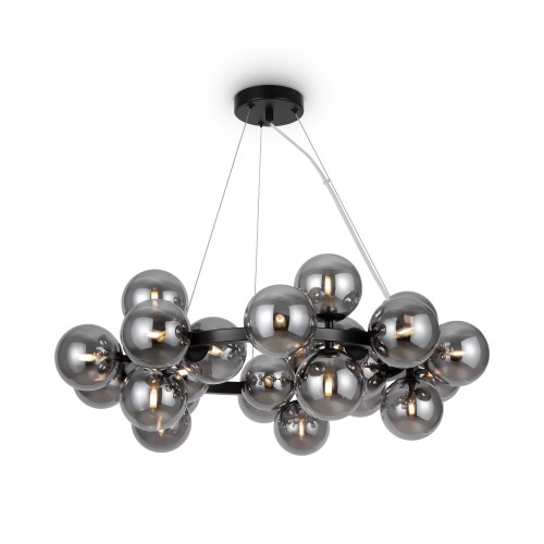 DALLAS lampa wisząca czarna klosze dymione 25xG9