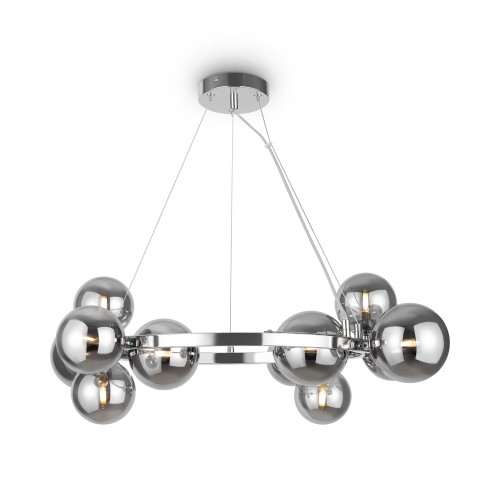 DALLAS lampa wisząca chrom klosze dymione 11xG9