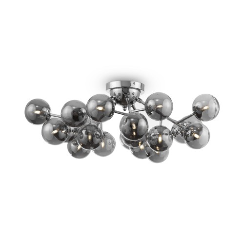DALLAS lampa sufitowa chrom klosze dymione 20xG9