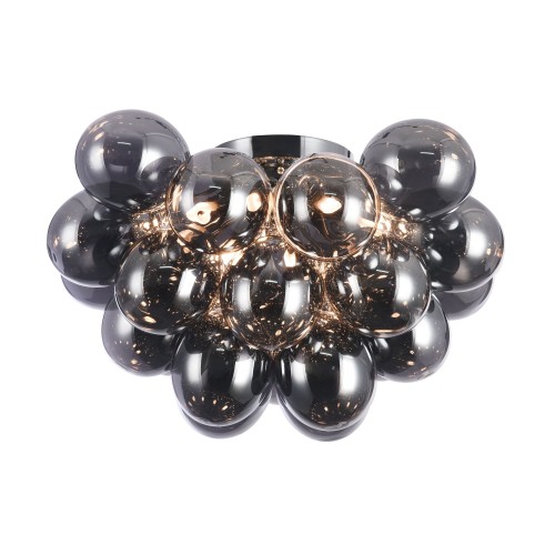BALBO lampa sufitowa fi 50cm klosze dymione kiść winogron wykończenie nikiel 4xG9