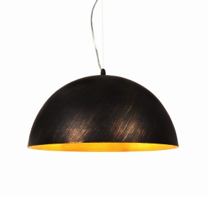 TIARRA W3 lampa wisząca czarna ze złotym przetarciem fi 40cm 3xE27