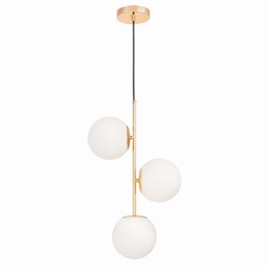 STELVIO W3 zwis złoty klosze kule mleczne fi 15cm 3xE27