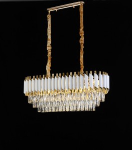 MAZINI PRO lampa kryształowa glamour wykończenie białe/złote 8xE14