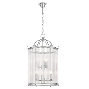 BOSTON W6 lampa wisząca chrom klosz szklane rureczki 6xE14