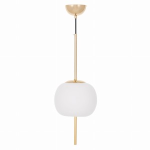 ALPINA D20 lampa wisząca złota klosz spłaszczona kula wklęsła od spodu E27