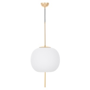 ALPINA D33 lampa wisząca złota klosz spłaszczona kula wklęsła od spodu E27