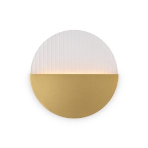 JUPITER kinkiet LED 5W mosiądz okrągły fi 30cm klosz szkło falowane