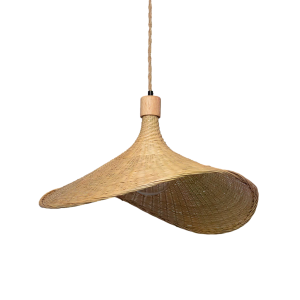ISABELLA Lampa Wisząca Kapelusz BOHO z Bambusa 40cm E27