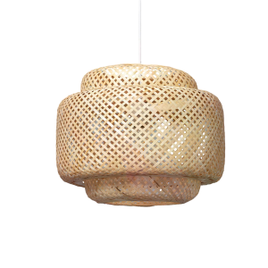 LIVIA Lampa Wisząca Boho z Bambusa 42cm pleciony kosz