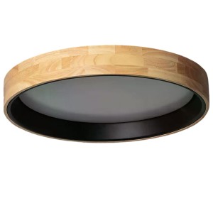 Plafon LED 31W Okrągły 57cm Naturalne Drewno 3 Barwy Świecenia CCT Abruzzo Vero Black