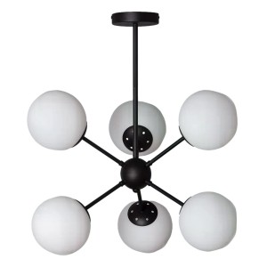 Lampa Wisząca Czarna szklane kule Abruzzo Grappa 6xE27