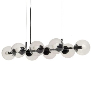 Lampa Wisząca czarna szklane kule Abruzzo Porto 8xE27 lampa nad stół