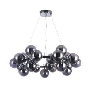 Cabella lampa wisząca chrom z dymionymi kloszami 25xG9