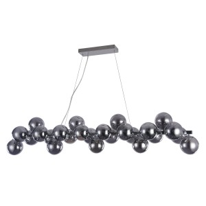 Cabella lampa wisząca chrom z dymionymi kloszami nad stół 25xG9