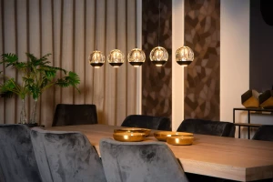 SENTUBAL zwis na listwie szklane kule podświetlane LED 5x5,3W wykończenie czarne