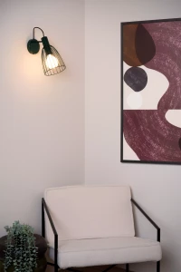 MACARONS kinkiet druciany zielony regulowany 1xE27