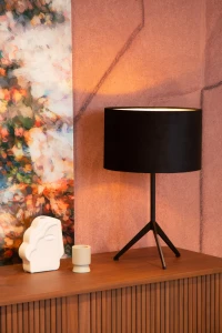 TONDO lampa stołowa czarna abażur czarny fi 30cm 1xE27