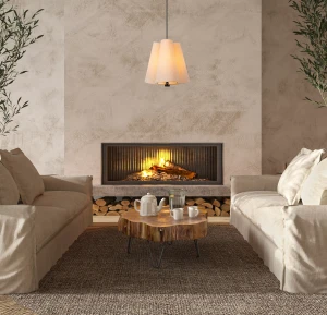 GREGORY lampa wisząca czarna abażury kremowe stożki 3xE27