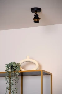 TUNDRAN 34944/01/30 reflektorek retro czarno-złoty 1xGU10