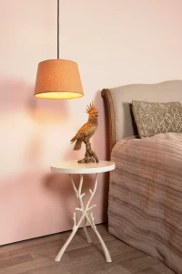 WOOLLY 10416/01/44 lampa wisząca terakota abażur z grubo tkanej bawełny pomarańczowy "miś" 1xE27