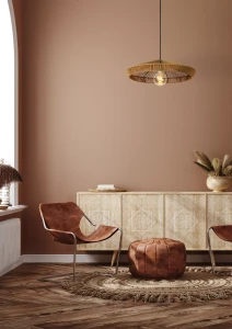 YUNKAI 10413/50/72 lampa wisząca w stylu boho abażur fi 50cm z plecionego papieru 1xE27