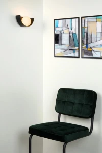 BENNI kinkiet czarny z białą szklaną kulą fi 10cm 1xG9