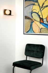 BONNI 45200/01/30 kinkiet czarna półka z białą szklaną kulą fi 10cm 1xG9