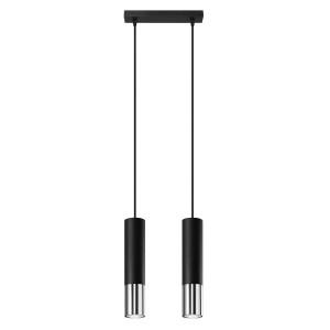Lampa wisząca LOOPEZ 2 czarny/chrom