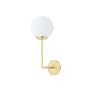 AGAVE elegancki kinkiet łazienkowy mosiądz hermetyczny IP44 klosz biały szklany 1xG9