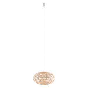 RATTAN S lampa wisząca rattanowa fi 40cm 1xE27 wykończenie białe
