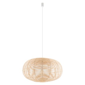 RATTAN L lampa wisząca rattanowa fi 79cm 1xE27 wykończenie białe