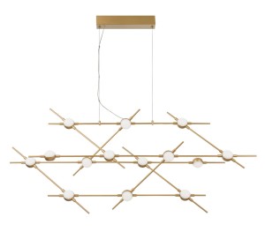 AZUL LE41327 Nowoczesna lampa wisząca złota z geometrycznym wzorem