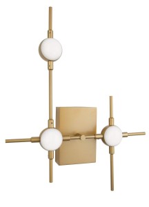AZUL LE41328 Nowoczesna złota lampa ścienna z trzema kloszami kulistymi