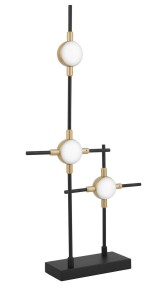 AZUL LE41331 Lampa podłogowa Trzy kuliste klosze złota rama