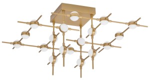 AZUL LE41336 Nowoczesna lampa sufitowa złota o geometrycznym kształcie z kuleczkami