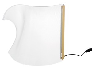 CALI LE41367 Lampa stołowa złota z falistym kloszem z akrylu
